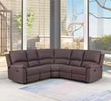 Black Faux Leather L Shaped Two Piece Corner Sectional