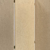 Beige Upholstered 3 Panel Room Divider Screen