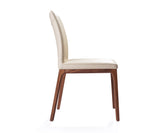 Set Of 2 Taupe Faux Leather Dining Chairs