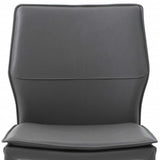 Set Of 2 Dark Faux Leather Metal Dining Chairs