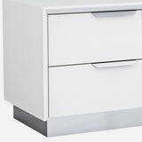 21" White Two Drawers Nightstand