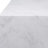 35" White Genuine Marble And Brass Square Coffee Table