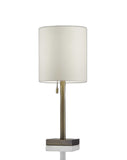 68" Traditional Shaped Floor Lamp With White Drum Shade