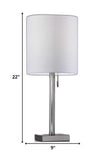 Brushed Steel Metal Table Lamp