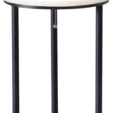 Black Wood Floor Lamp With Circular Usb Charging Station Shelf