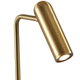 63" Brown Column Floor Lamp With Beige Square Shade