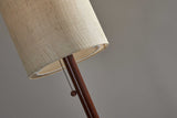 58" Black Two Light Novelty Floor Lamp With Silver Cone Shade