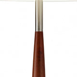 61" Solid Wood Traditional Shaped Floor Lamp With White Drum Shade