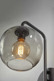 65" Brass Tray Table Floor Lamp With White Solid Color Empire Shade