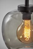 Smoked Glass Globe Shade With Vintage Edison Bulb And Matte Black Metal Table Lamp