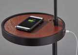 59" Tray Table Floor Lamp With Black Cone Shade