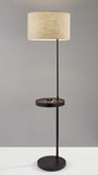 59" Tray Table Floor Lamp With Black Cone Shade