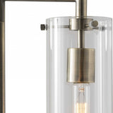 24" Brass Novelty With Clear Cylinder Shade