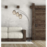 Dual Pole Floor Lamp in Brushed Steel Metal