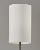 82" Black Three Light Tree Floor Lamp With Off White Solid Color Cage Shade