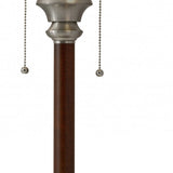 23" Silver Metal Standard Table Lamp With White Shade