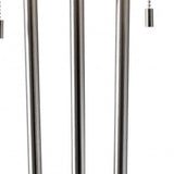 71" Two Light Three Pole Floor Lamp With White Fabric Drum Shade