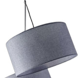 74" White Three Light Adjustable Led Tree Floor Lamp With Gray Drum Shade
