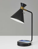 Floor Lamp With Bronze Metal Arc And Groovy Rattan String Ball Shade
