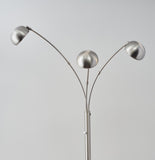 84" Steel Three Light Tree Floor Lamp With Silver Solid Color Bell Shade