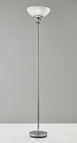 Modern Chrome Thick Pole Torchiere Floor Lamp
