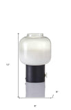 65" Tray Table Floor Lamp With White Drum Shade