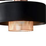 60" Copper Task Floor Lamp With Black Drum Shade