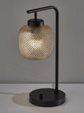 62" Black Traditional Shaped Floor Lamp With Off-White Drum Shade