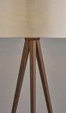 26" Tripod Floor Lamp With White Drum Shade