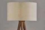 60" Tripod Floor Lamp With White Drum Shade