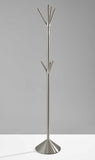 12" X 68" Brushed Steel Brushed Steel Pyramid Coat Rack