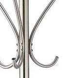 13" X 68" Brushed Steel Brushed Steel Stand Coat Rack