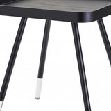 21" Black Solid Wood End Table