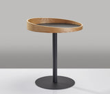 22" Black Solid Wood Round End Table