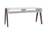 Modern Retro White And Walnut Finish Coffee Table