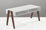 Modern Retro White And Walnut Finish Coffee Table