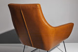Distressed Black Faux Leather Armchair