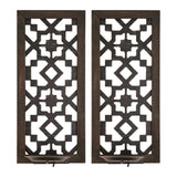 S 2 Black Laser Cut Sconces