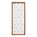Carved Leaf Wood Framed Wall Panel