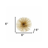 6" X 6" X 6" Gold Iron Urchin Small Sphere