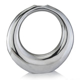 4" X 19" X 19" Silver Aluminum Ring Large Hoop Vase