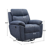 35" Gray Fabric Power Recliner with USB