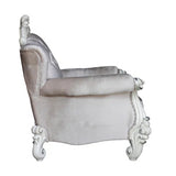 44" X 41" X 46" Ivory Wood Chair 2 Pillows