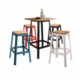 Square Natural And Black High Top Bar Table