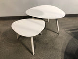 Set Of 2 Gray Stackable Aluminum Sling Armless Chairs