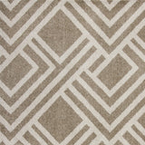 7'X10' Beige Machine Woven Uv Treated Geometric Indoor Outdoor Area Rug