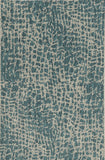 8'X11' Teal Machine Woven Uv Treated Animal Print Indoor Outdoor Area Rug