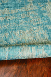 8' Round Blue and Green Round Abstract Indoor Outdoor Area Rug