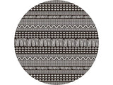 8' Charcoal Machine Woven Uv Treated Scandinavian Indoor Outdoor Round Area Rug
