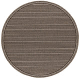 8' Round Mocha Geometric Pattern Indoor Outdoor Area Rug
